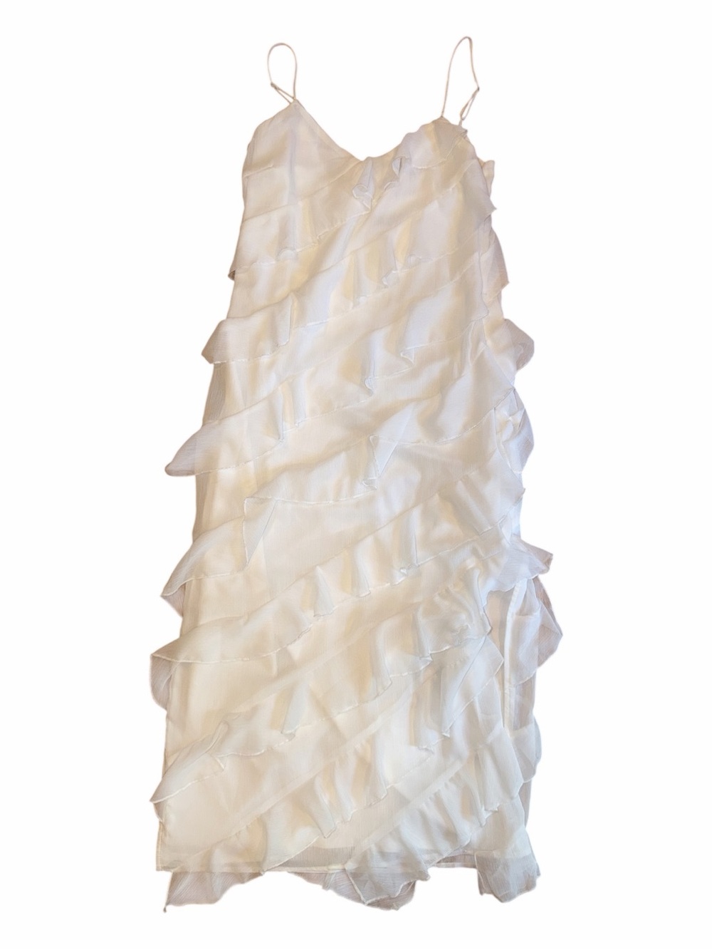Lulu's Ivory Ruffle Tiered Spaghetti-Strap Midi Dress - Picture 6 of 9